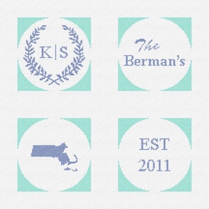 Personalized Wedding Coaster Set Needlepoint Kit