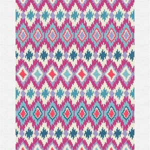 Kit de bricolaje para billetera tríptico de punto de aguja para mujer Buri Ikat