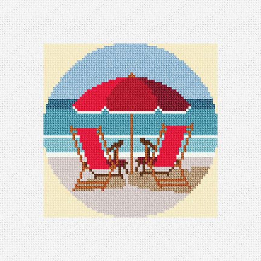 A Day at the Beach Needlepoint Christmas Ornament DIY Kit Etsy