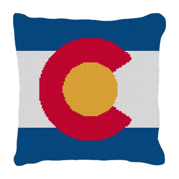Colorado Needlepoint Pillow Diy Canvas Etsy