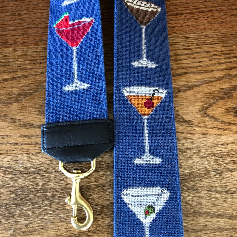 My Favorite Martini Finished Needlepoint Guitar Strap Purse Etsy