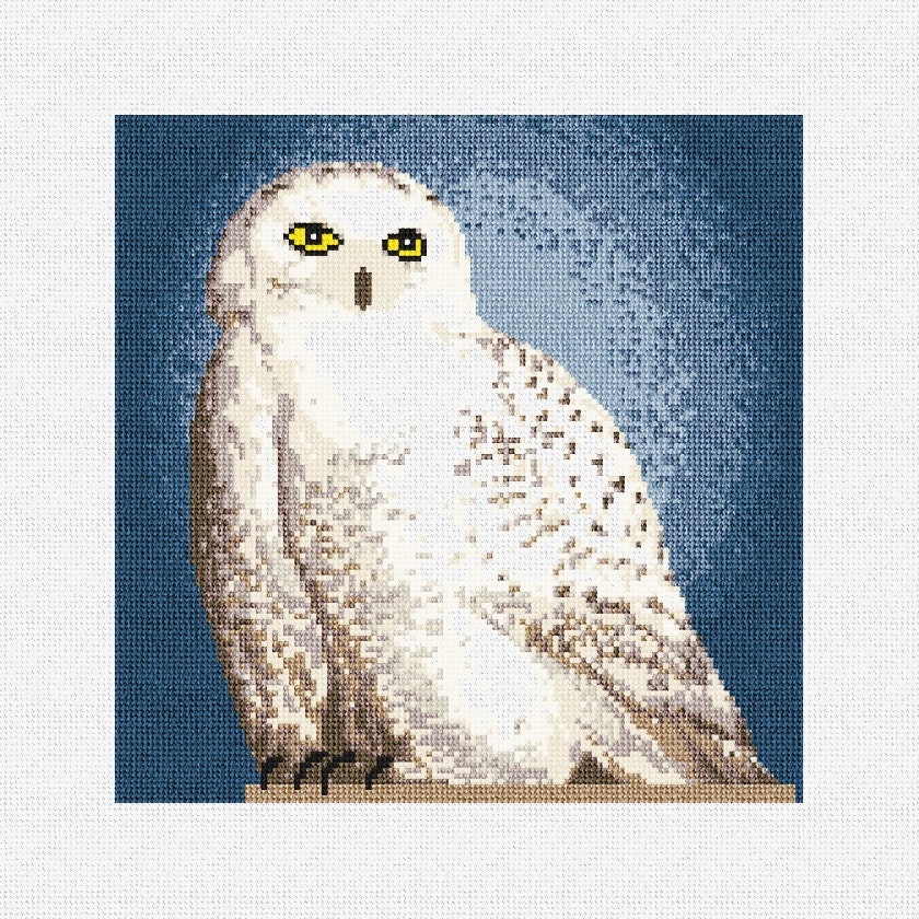 Snowy Owl DIY Needlepoint Pillow Kit
