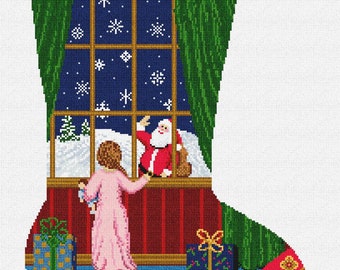 Holiday Dreams Christmas Stocking Needlepoint DIY Kit