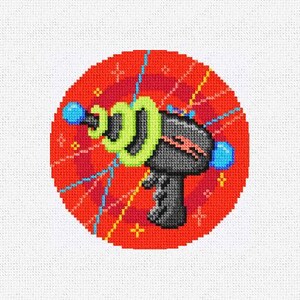 Atomic Space Ray Gun Needlepoint Christmas Ornament DIY Kit