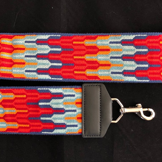 Izzy Finished Needlepoint Guitar Strap Purse Strap 