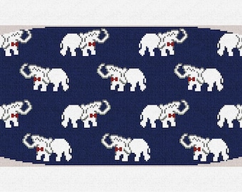 Elephant Wedding Cummerbund Needlepoint DIY Kit