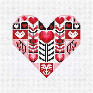 Delizioso kit fai da te per decorazioni di San Valentino con ricamo a punto croce