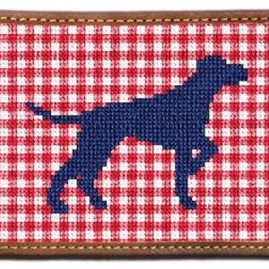 Cartera de tarjetas de punto de aguja con acabado de laboratorio de cuadros vichy preppy