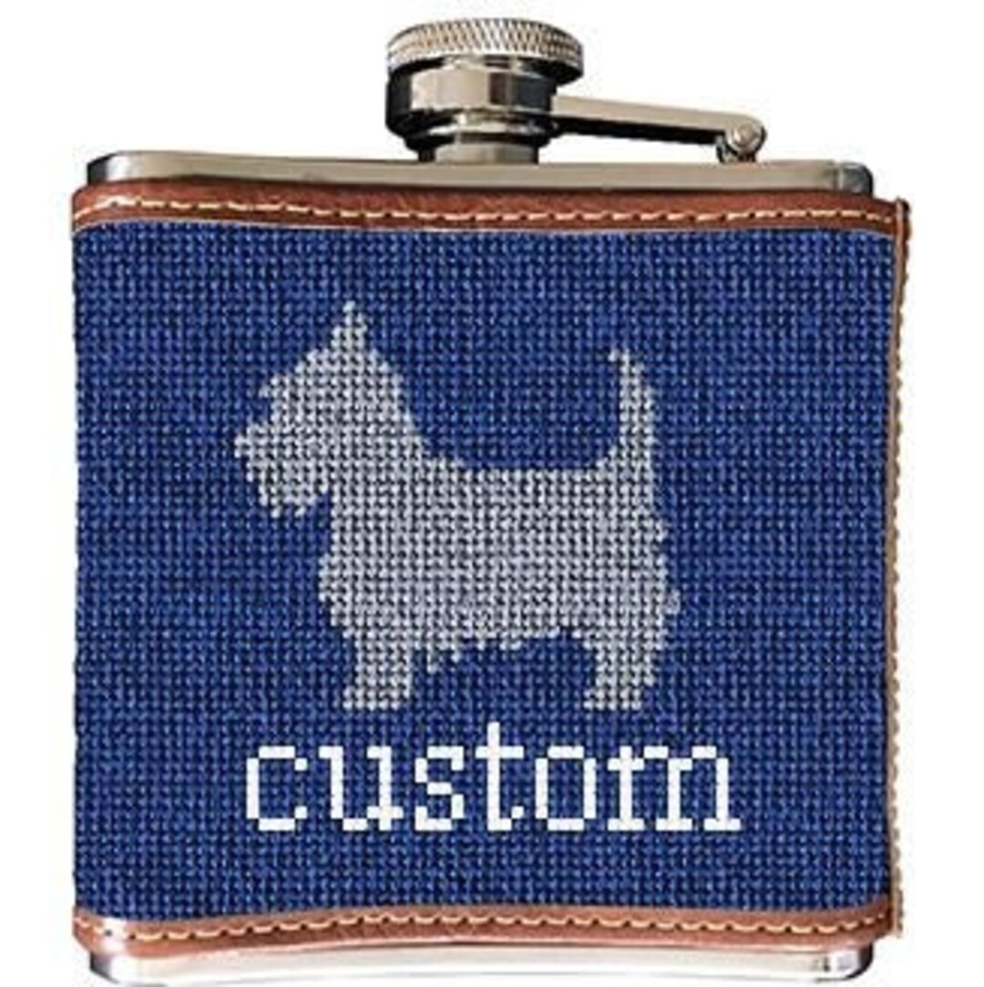 Custom Finished Needlepoint Flask Etsy