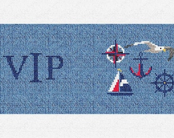 Nautical Needlepoint Flask DIY Kit
