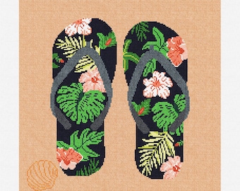 Flip Flops Needlepoint Pillow DIY Kit