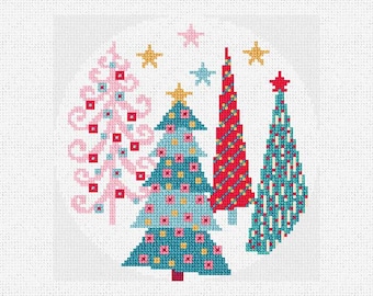 Christmas Tree Whimsy Needlepoint Ornament DIY Kit