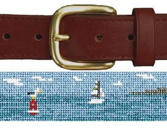 Sailing Landscape Needlepoint Belt DIY Kit