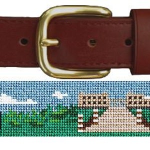 Tufts University Campus Needlepoint Belt Finished image 1