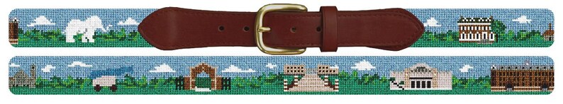 Tufts University Campus Needlepoint Belt Finished image 1