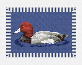 Redhead Duck Needlepoint Pillow DIY Kit