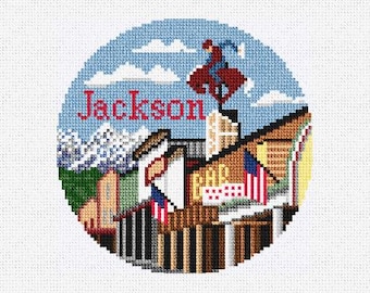 Jackson Wyoming Needlepoint Christmas Ornament DIY Kit