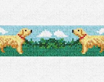 Golden Retriever Needlepoint Key Fob DIY Kit
