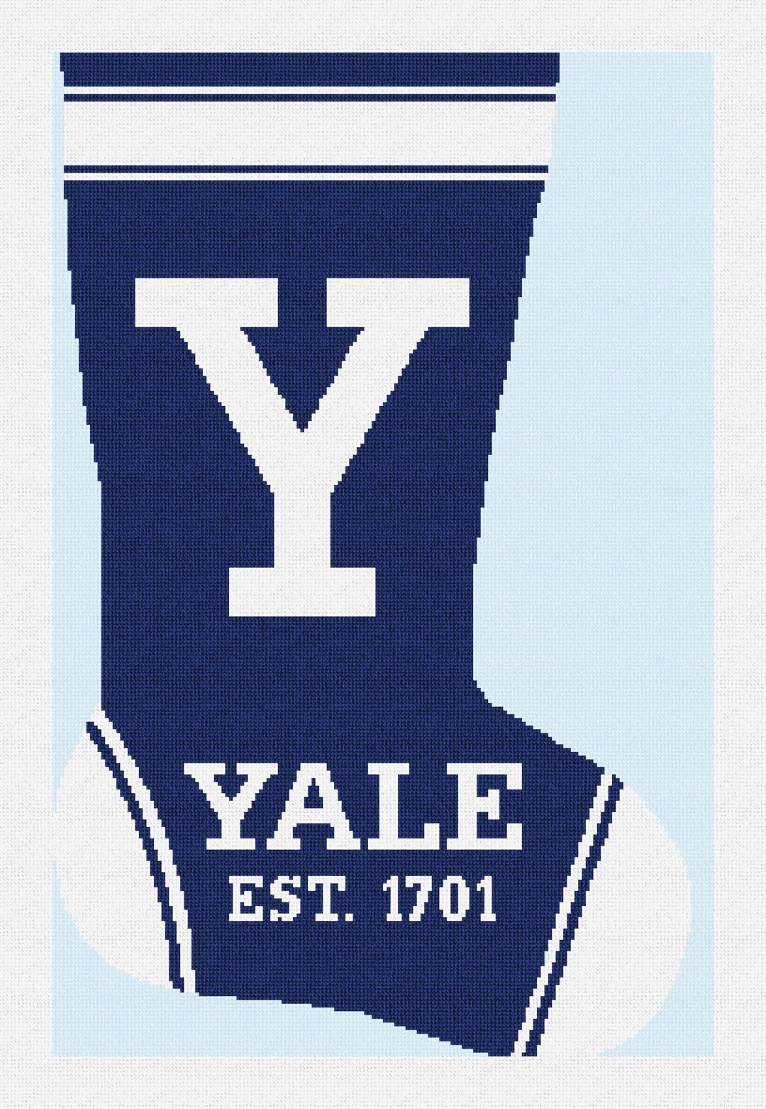 Yale University Needlepoint Christmas Stocking DIY Kit Etsy