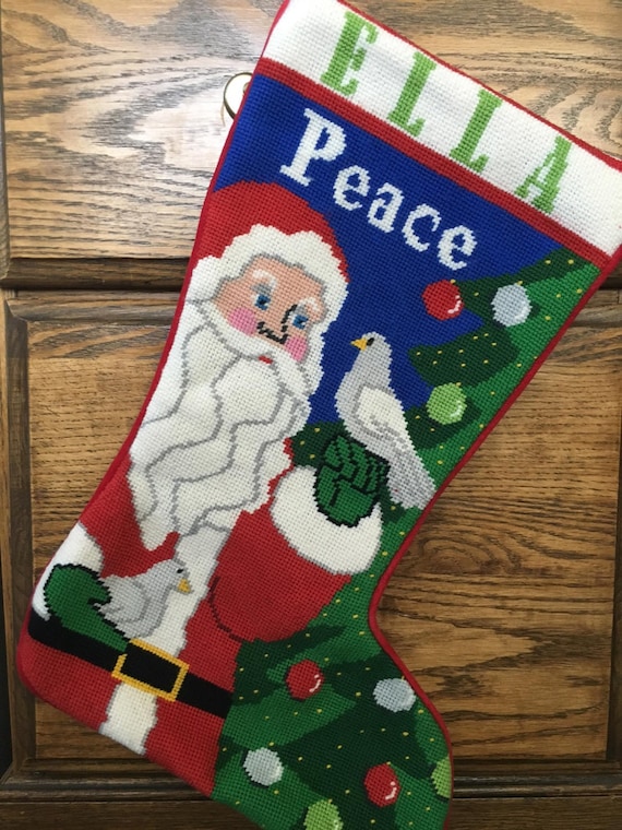 Custom Finished Needlepoint Christmas Stocking | Etsy