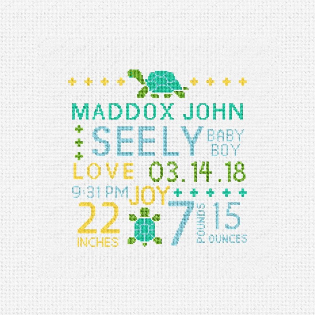 Needlepoint Birth Announcement It's A Boy Pillow DIY Kit Etsy