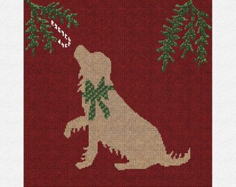 Christmas Dog DIY Needlepoint Pillow Kit