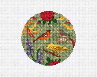 Garden Trellis Celadon Needlepoint Ornament DIY Kit