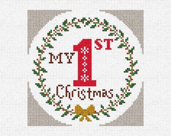 My First Christmas Ornament Needlepoint DIY Kit