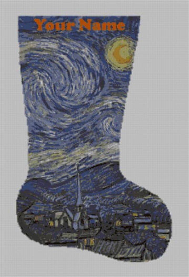 Needlepoint Christmas Stocking DIY Canvas Van Gogh/'s Starry Night
