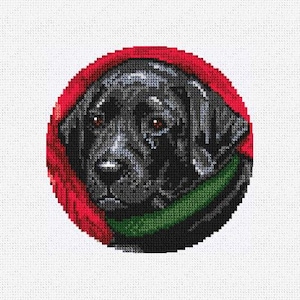 Black Lab Paws Needlepoint Christmas Ornament DIY Kit