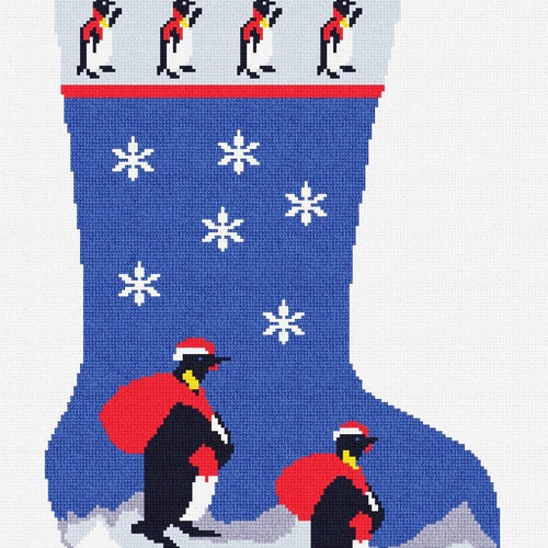 Snowy Snowman Needlepoint Christmas Stocking DIY Kit Etsy