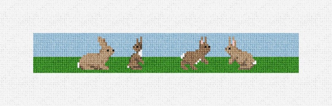 Playful Rabbits Needlepoint Key Fob DIY Kit - Etsy