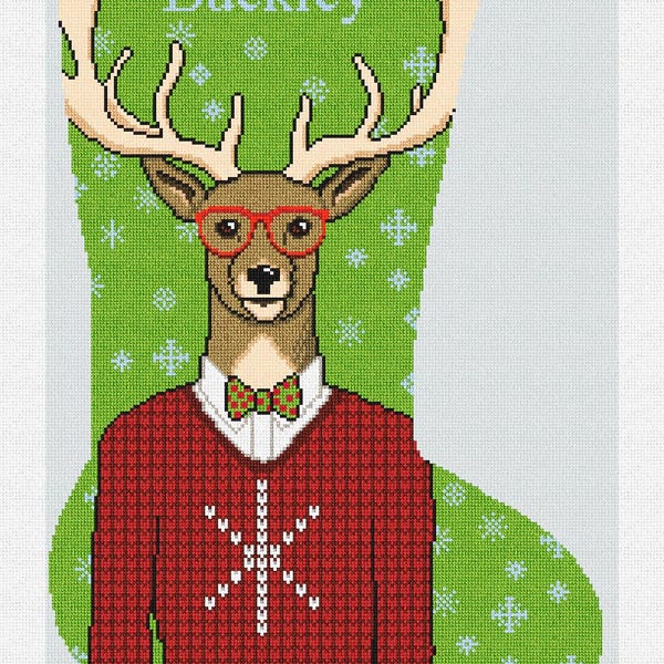 Gentleman Buck DIY Christmas Stocking Needlepoint Kit