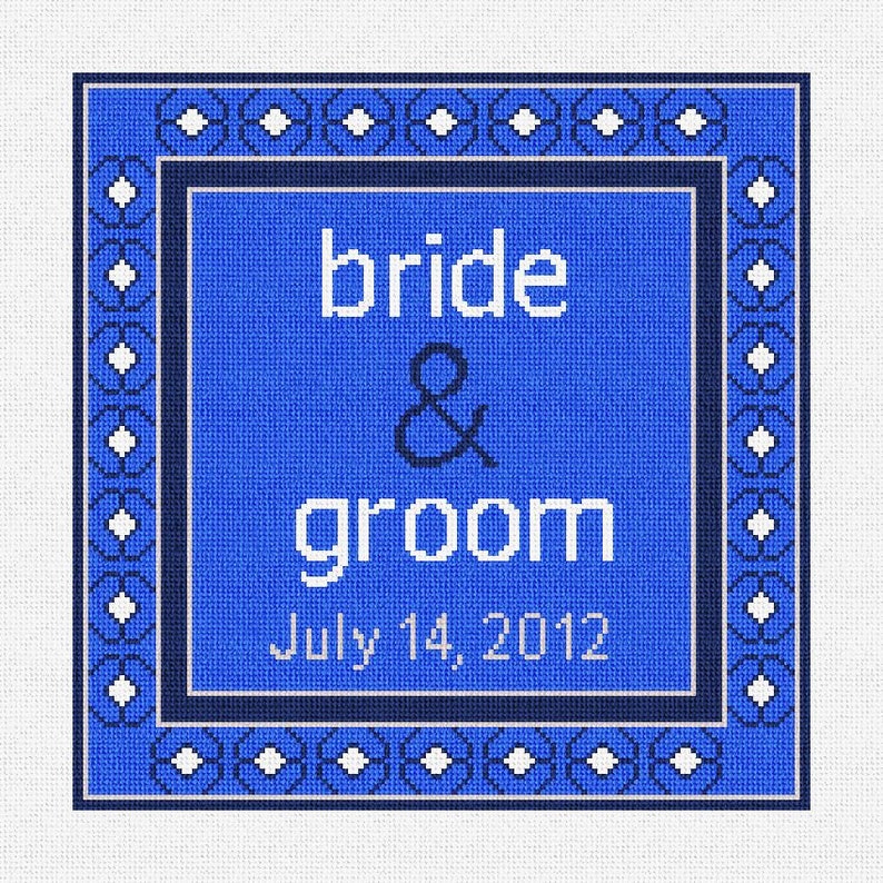 Blue Spice Wedding Ring Bearer Needlepoint Pillow DIY Kit Etsy