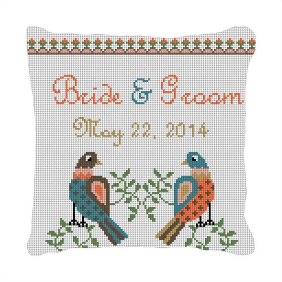 Dove Love Custom Needlepoint Wedding Ring Bearer Pillow Diy Etsy