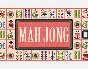 Doe-het-zelfpakket Mahjong Rose Tile Bag Borduurpakket