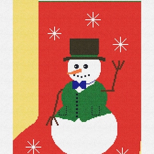 Snowman Needlepoint Christmas Stocking Kit