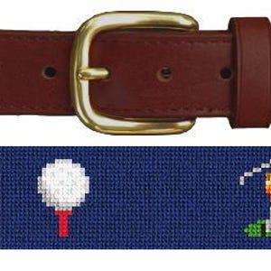 Perfect Golf Swing Finished Needlepoint Belt