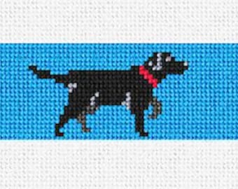 Black Labrador Retriever Needlepoint Belt DIY Kit