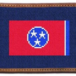 Kaartportemonnee met afgewerkte borduurkaart met Tennessee-vlag