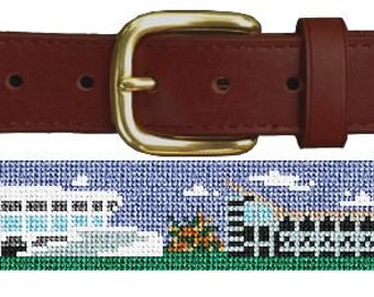 LSU Tigers Sports Needlepoint Belt Finished