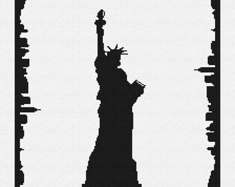 Mod Statue of Liberty Needlepoint Pillow Kit