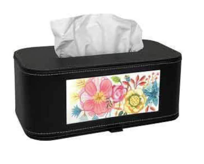 Needlepoint DIY Canvas and Leather Tissue Box Self Finishing Etsy