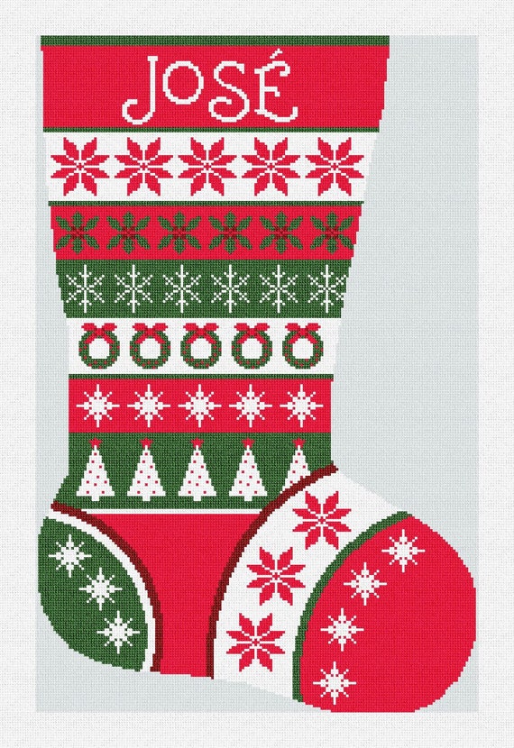 Nordic Needlepoint Christmas Stocking DIY Kit 
