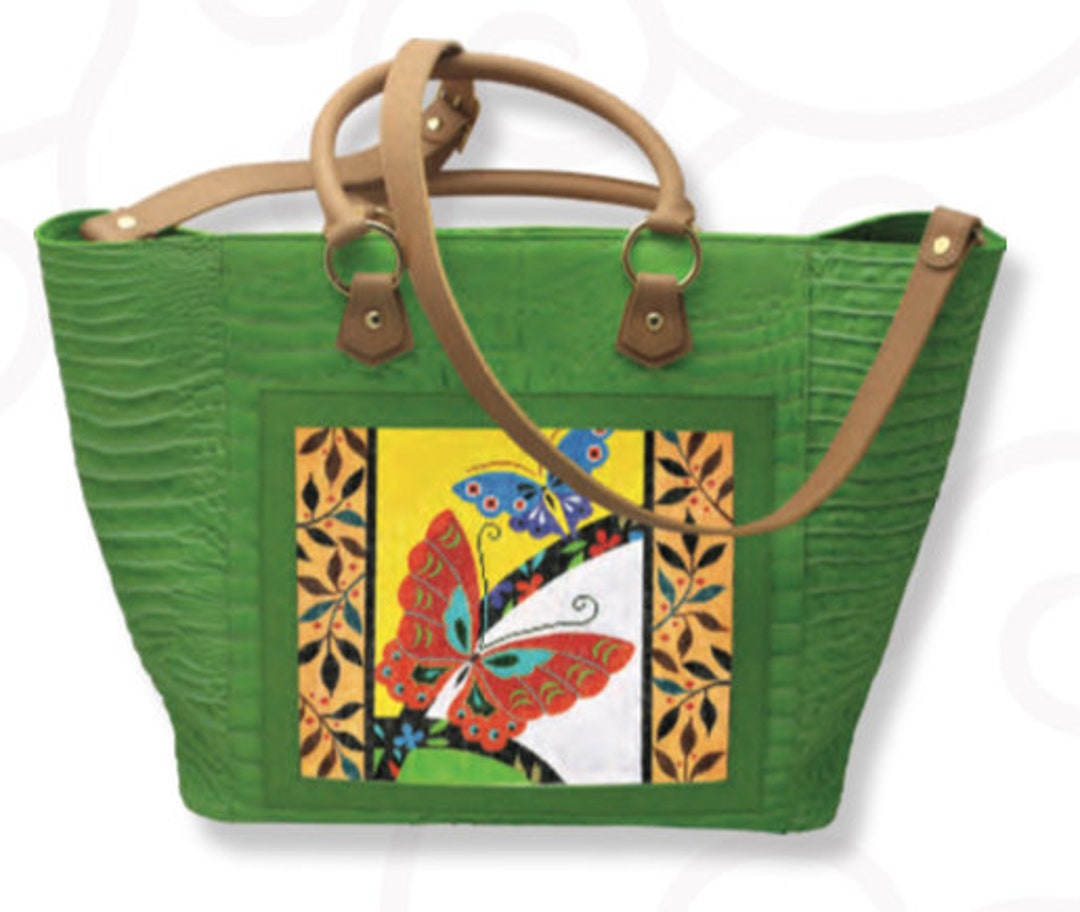 Needlepoint Large Leather Tote Self Finishing Kit With Optional Canvas and Thread BAG69 Etsy