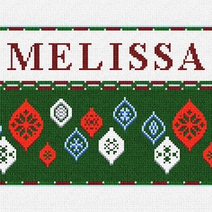 Teardrop Ornaments Stocking Cuff Needlepoint DIY Kit