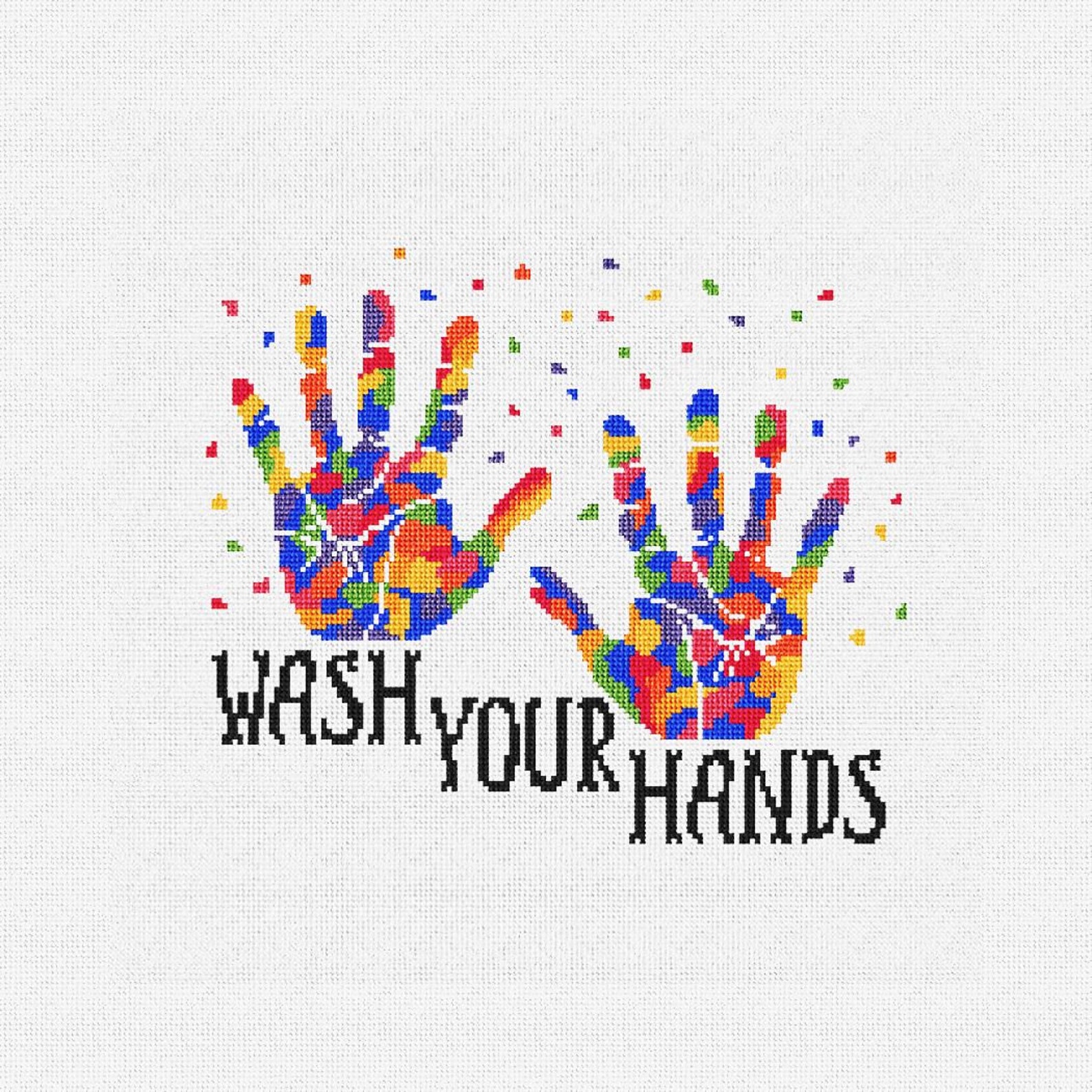 Wash Your Hands Needlepoint Pillow DIY Kit Etsy