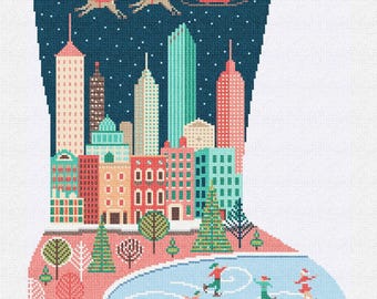 Mid-Century Stocking Needlepoint DIY Kit