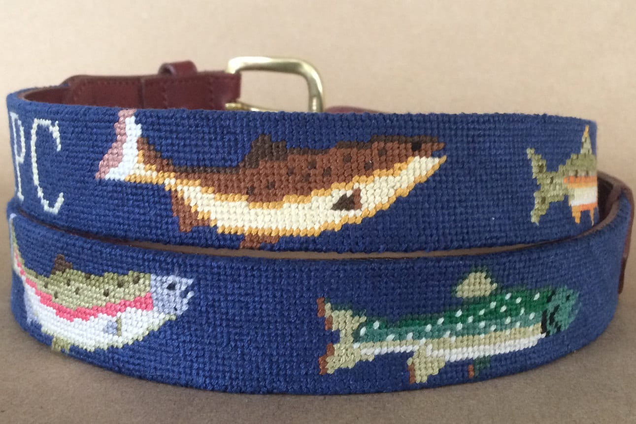Trout Fishing Needlepoint Belt DIY Kit Etsy