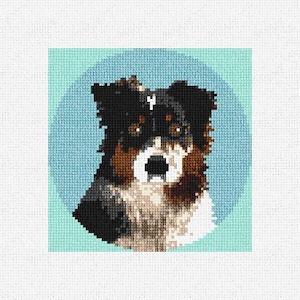 Australian Shepherd Needlepoint Ornament DIY Kit